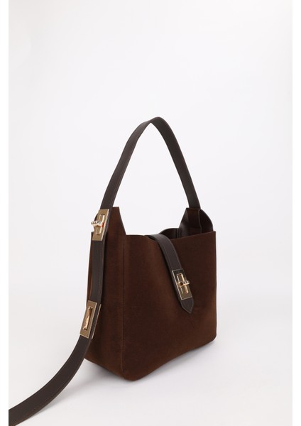 Gold Kilit Detay Aksesuarlı Ayarlanabilir Kilit Askılı El Kol ve Omuz Çantası fiyatları