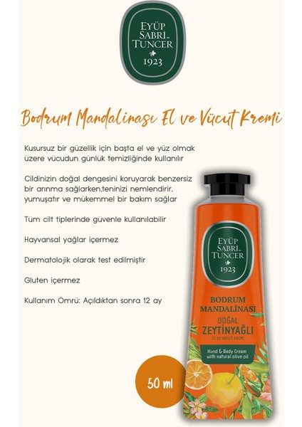 Bodrum Mandalina Krem 50 Ml, Kolonya 1 Lt, Losyon 280 ml ve Rosie Hediye