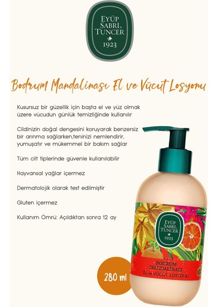 Bodrum Mandalina Krem 50 Ml, Kolonya 1 Lt, Losyon 280 ml ve Rosie Hediye