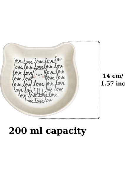 Minik Seramik Mama Veya Su Ödül Kabı Kedi Kafası Şeklinde Sevimli Dostlarımız Için modelleri