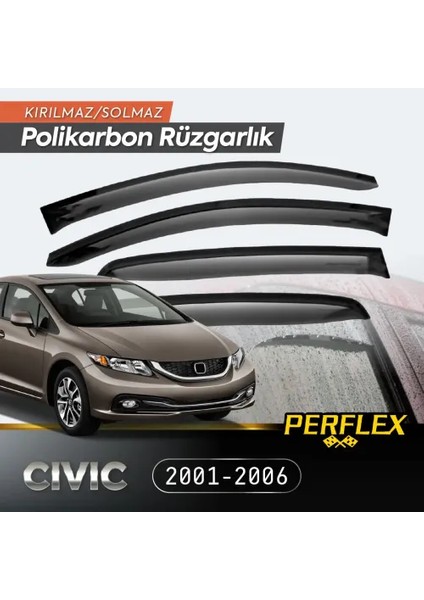 Perflex Polikarbon Kırılmaz Rüzgarlık V2 Mugen Honda Civic 2012-2016