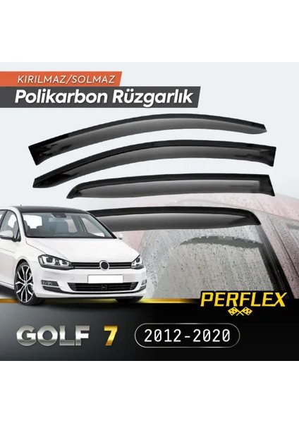 Perflex Polikarbon Kırılmaz Rüzgarlık V2 Düz Vw Golf 7 2012-2020