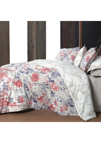 Margaret King Size (Battal Boy) %100 Pamuk Flanel (Pazen) Nevresim Takımı Pembe