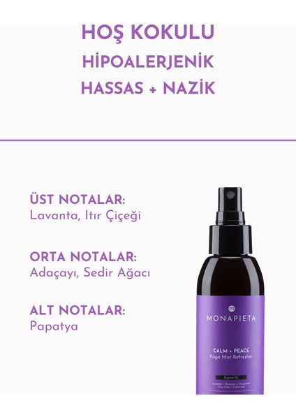 Tazeleyici Yoga Matı Temizleme Spreyi | Yenileyici & Koku Giderici | Sakin & Huzurlu Aura | 3X125 ml