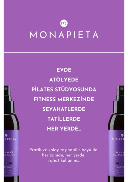 Tazeleyici Yoga Matı Temizleme Spreyi | Yenileyici & Koku Giderici | Sakin & Huzurlu Aura | 3X125 ml