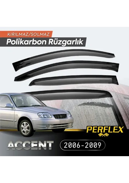 Perflex Polikarbon Kırılmaz Rüzgarlık V2 Mugen Hyundai Accent 2006-2009