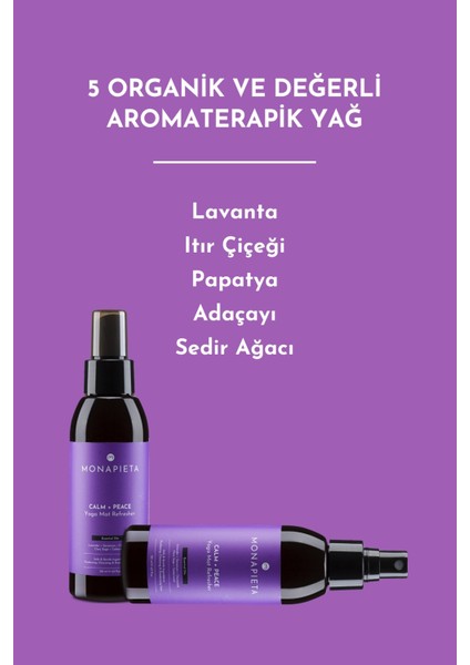 Tazeleyici Yoga Matı Temizleme Spreyi | Yenileyici & Koku Giderici | Sakin & Huzurlu Aura | 2X125 ml