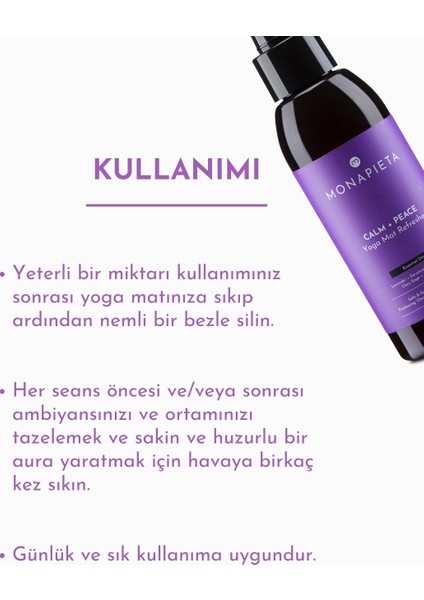 Tazeleyici Yoga Matı Temizleme Spreyi | Yenileyici & Koku Giderici | Sakin & Huzurlu Aura | 2X125 ml