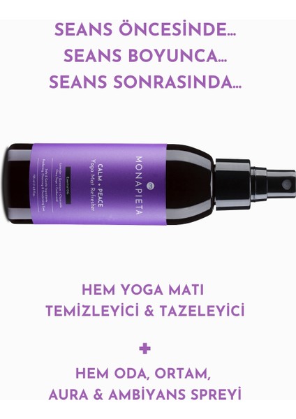 Tazeleyici Yoga Matı Temizleme Spreyi | Yenileyici & Koku Giderici | Sakin & Huzurlu Aura | 2X125 ml