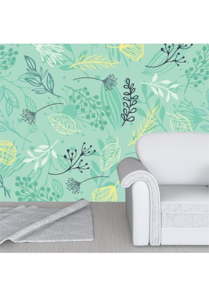 Duvar Kendinden Yapışkanlı Kaplama Folyo Yapraklar 50 cm x 300 cm