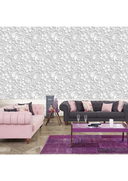 Duvar Kaplama Folyo Çiçek Kendinden Yapışkanlı 50 cm x 300 cm