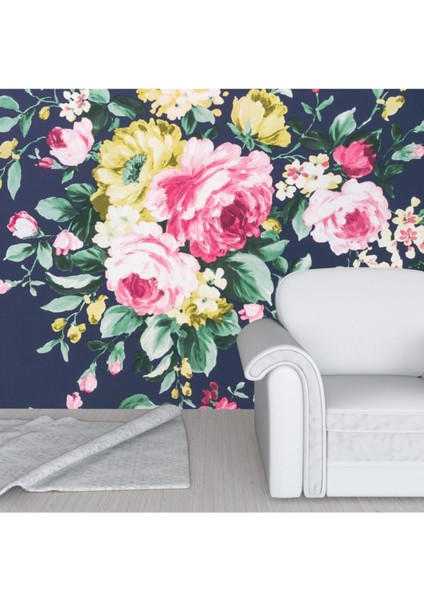 Duvar Kaplama Folyo Sarı Pembe Güller Kendinden Yapışkanlı 50 cm x 300 cm