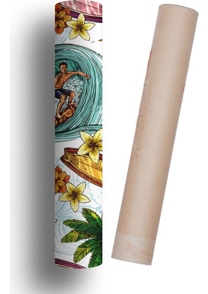 Çocuk Odası Duvar Kaplama Folyo Sörf Kendinden Yapışkanlı 50 cm x 300 cm modelleri
