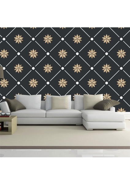 Duvar Kaplama Folyo Siyah & Gold Kendinden Yapışkanlı 50 cm x 300 cm