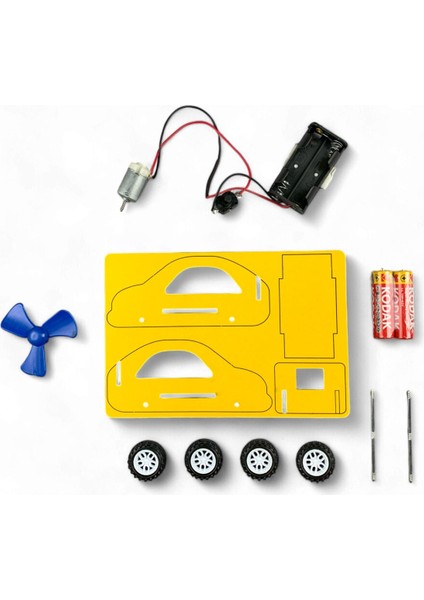 Pervaneli Araba - Kendin Yap Stem Bilim ve Deney Seti - Dıy Montessori Eğitim - Maker Set