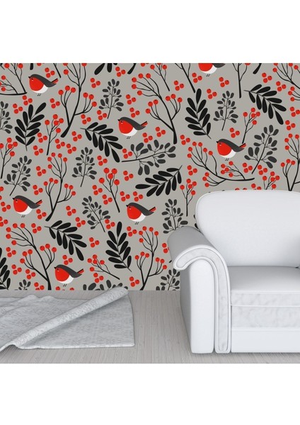 Duvar Kaplama Folyo Kuş Yaprak Kendinden Yapışkanlı 50 cm x 300 cm