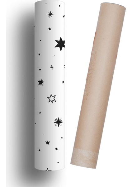 Çocuk Odası Duvar Kaplama Folyo Yıldızlar Siyah Beyaz Kendinden Yapışkanlı 50 cm x 300 cm modelleri
