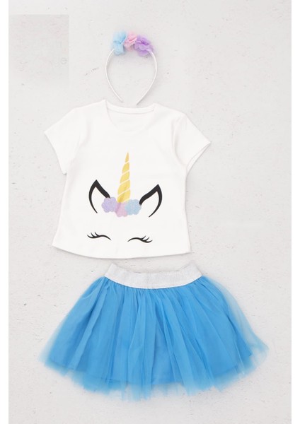 Kız Çocuk Unicorn Tütü Ikili Takım
