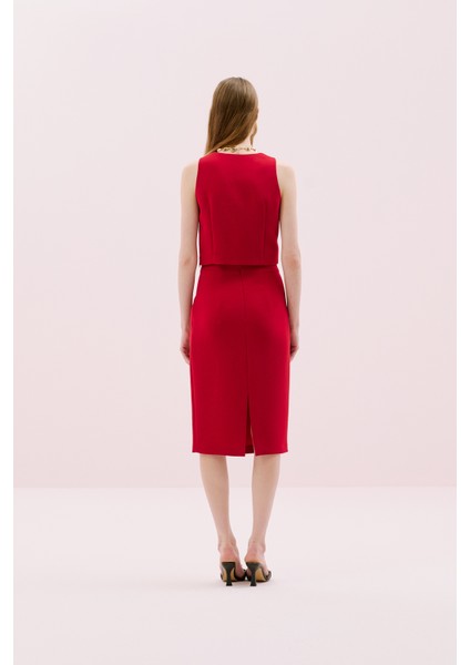 Yırtmaçlı Midi Boy Kalem Etek Bordo K2515020_008 fiyatları