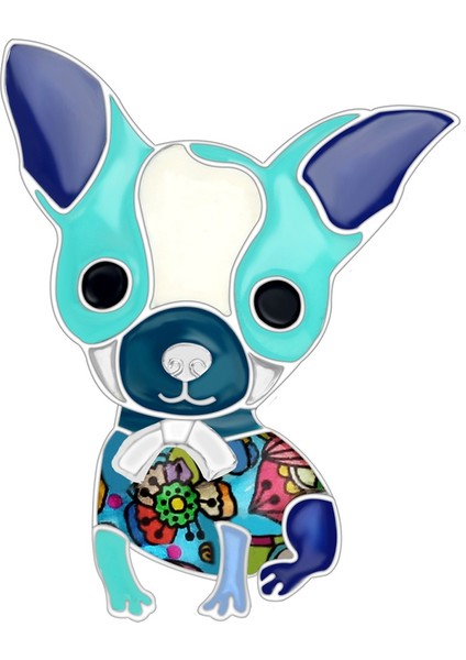 Siyah Stil Kadınlar Kızlar Için Mine Alaşım Çiçekli Chihuahua Köpek Broş Takı Aksesuarları (Yurt Dışından) modelleri