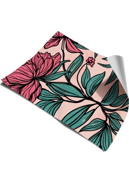 Duvar Kendinden Yapışkanlı Kaplama Folyo Pembe Çiçekler 50 cm x 300 cm