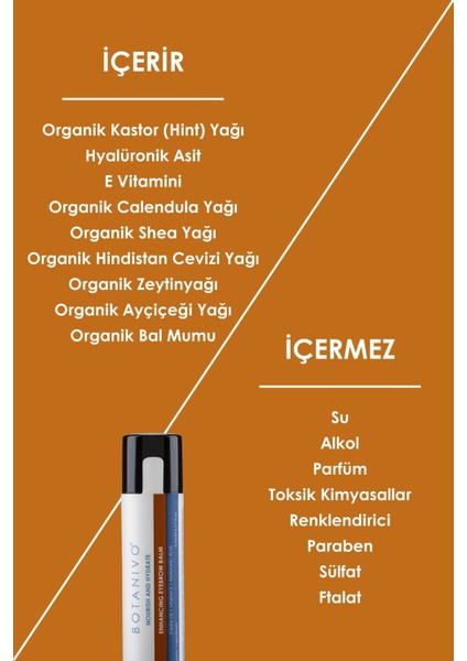 Kaş Zenginleştirici & Besleyici Balm | Güçlü, Canlı, Dolgun Kaşlar | Organik Içerikli | 2x5 ml Stick fırsatları