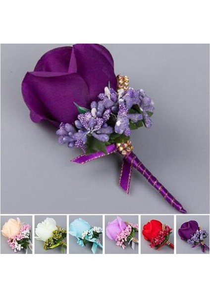 Kırmızı Stil 1'li Paket Damat Gelin Gerdanlığı Ipek Gül Broş Düğün Çiçekleri Papyon Takım Elbise Çiçeği (Yurt Dışından) fiyatları