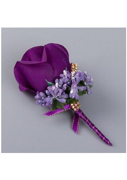 Kırmızı Stil 1'li Paket Damat Gelin Gerdanlığı Ipek Gül Broş Düğün Çiçekleri Papyon Takım Elbise Çiçeği (Yurt Dışından) fırsatları