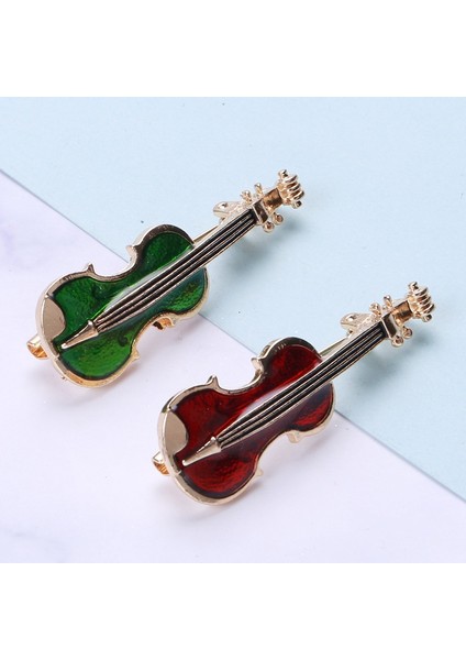 Yeşil Stil Kadın Kız Sevimli Müzik Aleti Parti Broş Hediye Aksesuar Moda Keman Broş (Yurt Dışından) modelleri