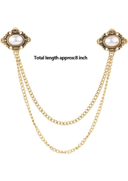 Kalp-Tarzı Kadın Vintage Antika Zarif Moda Süveter Şal Zinciri Klipsi Hırka Yaka Tutucuları Süslemeler (Yurt Dışından)