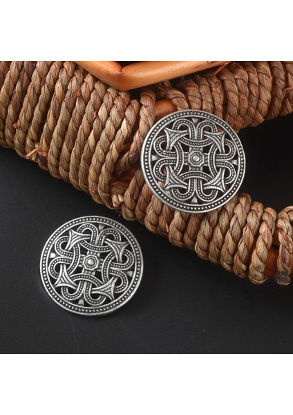 Antik Gümüş Tarzı C Yuvarlak Kelt Düğüm Broş Viking Broş Viking Norse Takı (Yurt Dışından)