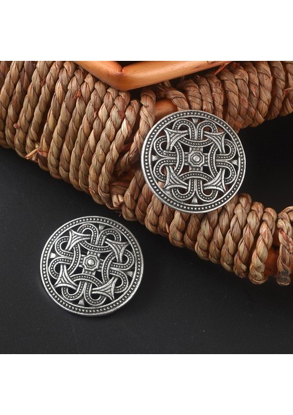 Antik Gümüş Tarzı C Yuvarlak Kelt Düğüm Broş Viking Broş Viking Norse Takı (Yurt Dışından)