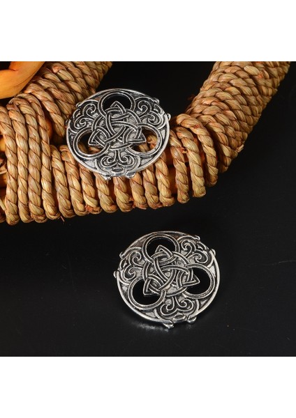 Antik Gümüş Tarzı C Yuvarlak Kelt Düğüm Broş Viking Broş Viking Norse Takı (Yurt Dışından)