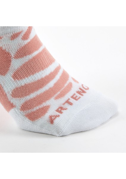 Artengo Tenis Çorabı - Kısa Konç - 3 Çift - Desenli Turuncu/Pembe - Artengo RS 160 indirimleri
