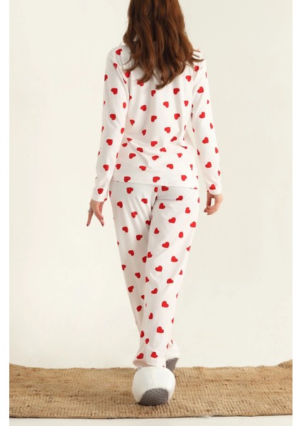 Kırmızı Kalpli Süet Pijama Takımı fiyatları