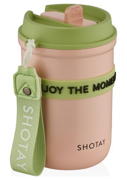 Strow Çelik Termos Mug 410ML Pembe