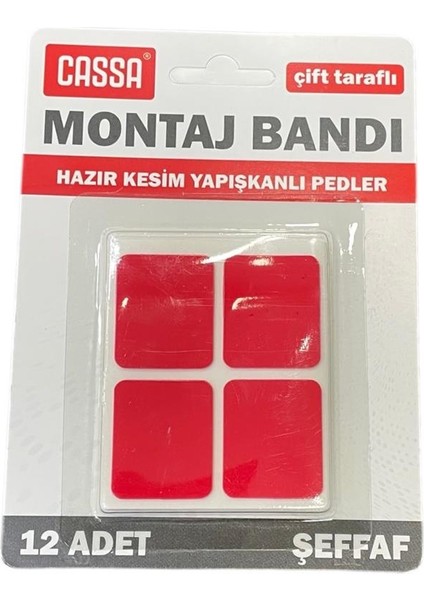 Çift Taraflı Montaj Bandı 2.5x3 cm 12'li