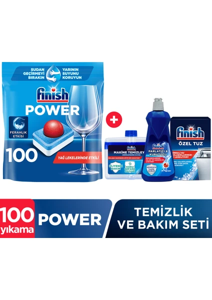 Hepsi Bir Arada Bulaşık Makinesi Deterjanı Tableti  100 Yıkama + Temizlik ve Bakım Seti