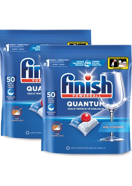 Quantum 100 Tablet Bulaşık Makinesi Deterjanı (50x2)