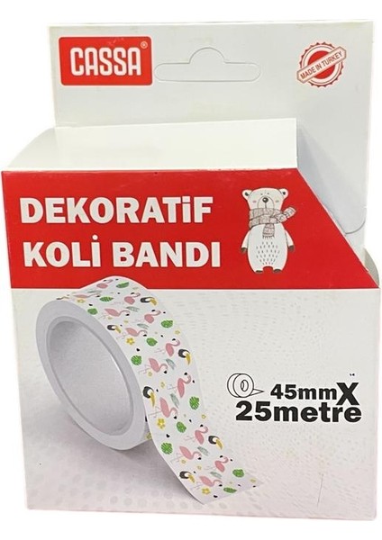 Dekoratif Koli Bandı  Ayıcık Desenli 45MM x 25 M ( 1 Adet )