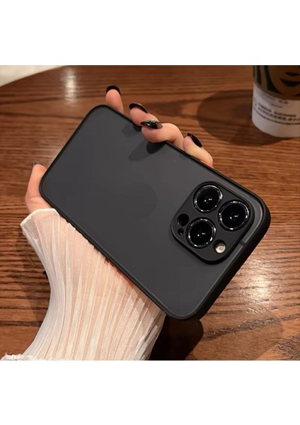 iPhone 16 Pro Max Uyumlu Kılıf 3D Kamera Korumalı Buzlu Tuşları Renkli Mat Silikon Kapak Pc Case