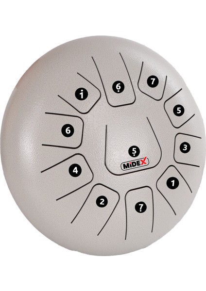 TD-1211WH Çelik Dil Davul Handpan 12 İnç 11 Ton Steel Tongue Drum Full Set