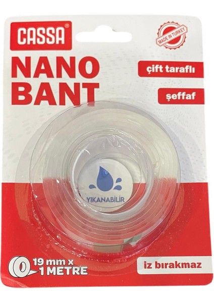 Nano Bant Çift Taraflı Şeffaf 19 mm x 1 Metre ( 1 Adet )