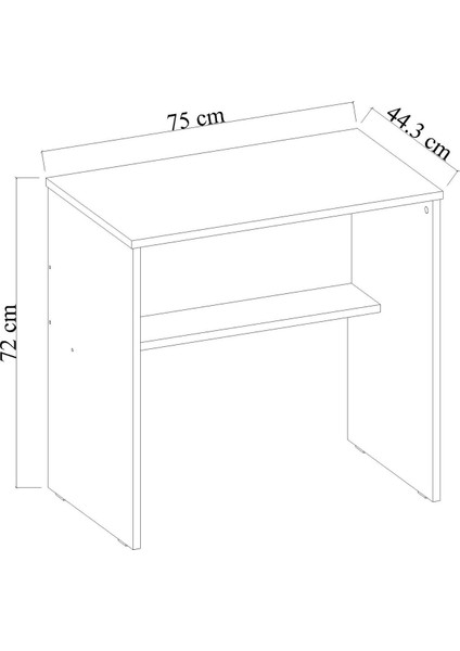 Çocuk Çalışma Masası, Beyaz 75x72x44,3 cm