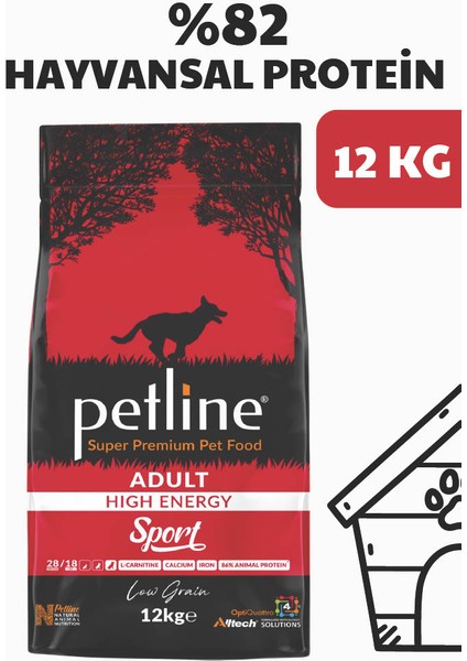 Petline Sport Kuzu Etli Yüksek Enerji Yetişkin Köpek Maması 12 kg