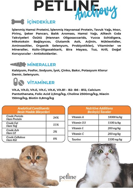 Anchovy Hamsili Balıklı Deniz Mahsullü Yetişkin Kedi Maması 10 kg