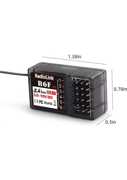 R6F 6 Kanal Uzaktan Kumanda Alıcısı (RC6GS,RC4GS,T8FB,T8S Ile Uyumludur)