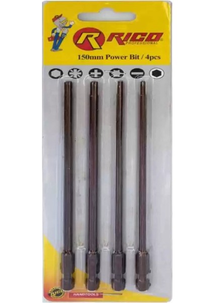 005-KK1123 Matkap Ucu Torx Bits Uç Seti Takımı 150 mm 4 Parça