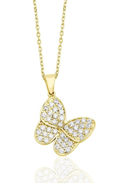 Ant Kuyumculuk Gümüş Kelebek Kolye