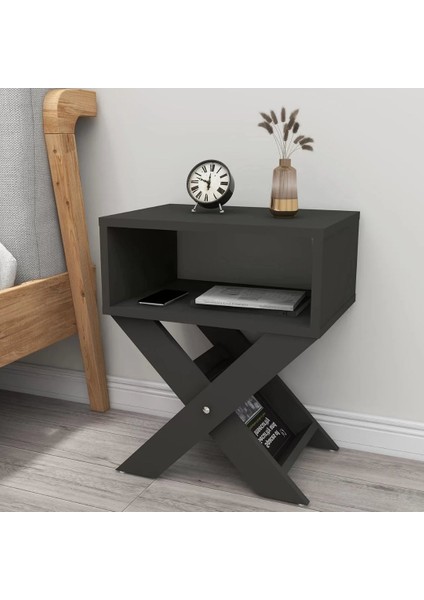 Home Enda x Ayaklı Dergilikli Komodin Kahve Sehpası Antrasit modelleri